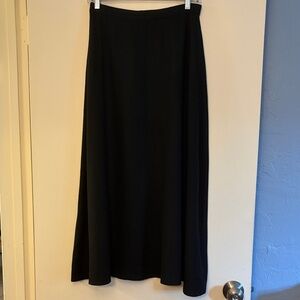Requirements Vintage Classic Academia Preppy Black Maxi Virgin Wool Skirt, 10